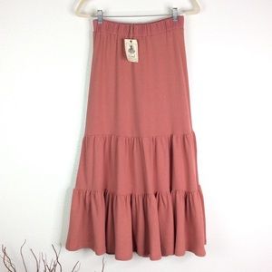 NWT EASEL Jersey Knit Tiered Skirt